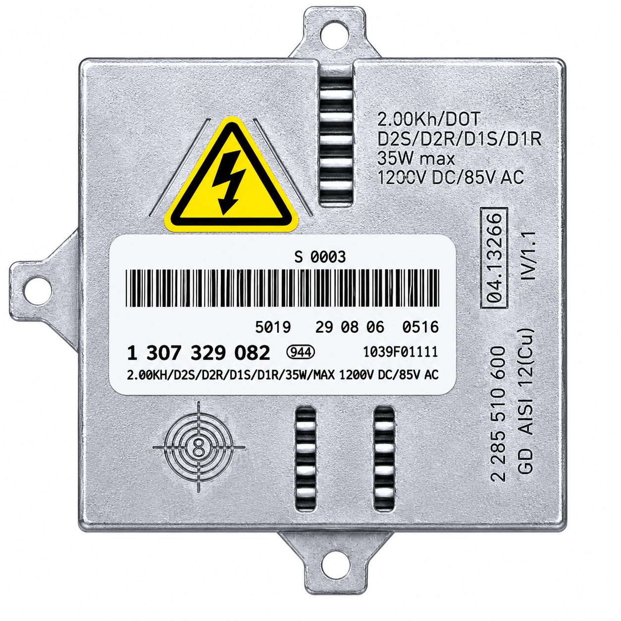 HID Xenon Ballast Module 1307329082 - For Porsche Cayenne white background back view