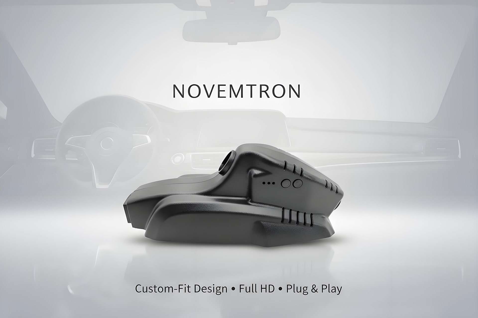 Novemtron custom-fit dash cam for seamless in-car integration: full HD video quality, easy plug & play setup, and tailored design for your vehicle