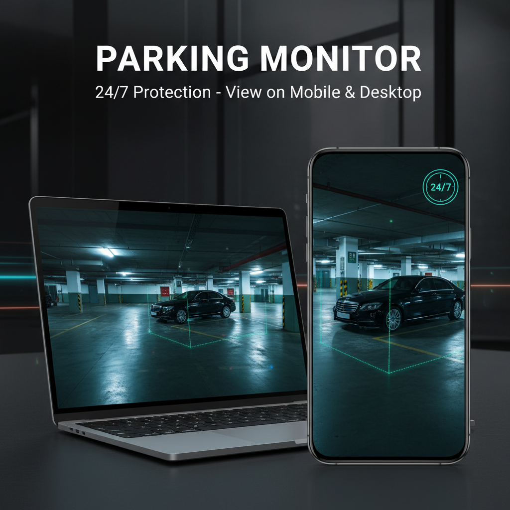PARKING MONITOR - 24/7 Protection - View on Mobile & Desktop